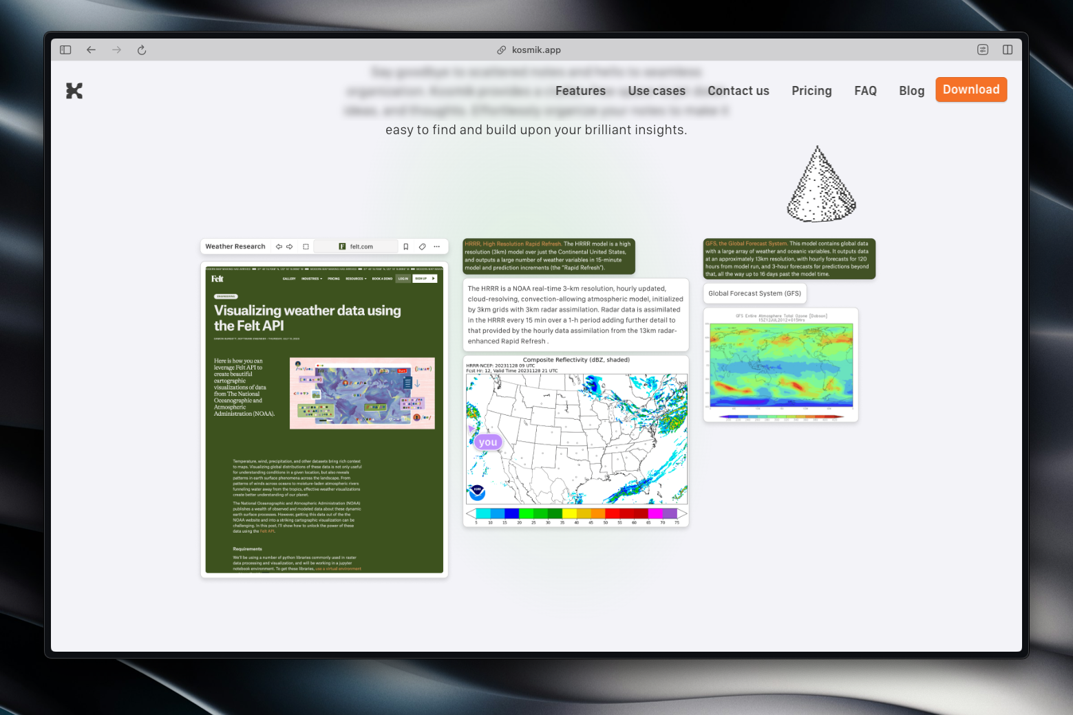 Kosmik's research use case